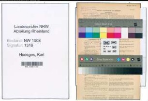 Entnazifizierung Karl Huesges , geb. 11.02.1897 (Kaufm.Angestellter)