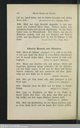 Allerlei Brauch und Glauben