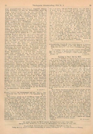 71-72 [Rezension] Krebs, Engelbert, Die Protestanten und wir