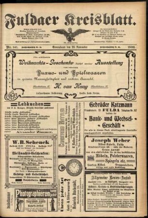 Dritte Ausgabe vom Samstag, den 29. November 1902.