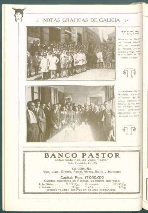 Notas gráficas de Galicia : Vigo - [Dos retratos de alumnos y profesores de las "Escuelas García Hermanos"]