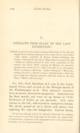 V. Extracts from diary of the last expedition