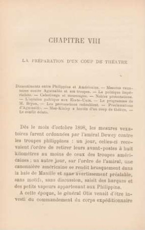 Chapitre VIII. La préparation d'un coup de théatre