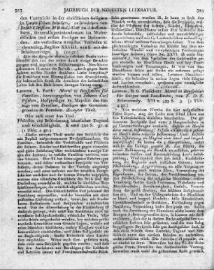 Leipzig, b. G. Fleischer: Moral in Beyspielen für Bürger und Landleute, von F. D. E. Scherwinzky. XVI u. 439 S. 8.