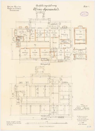 Garnison des Infanterie-Kasernements, Mannheim Offizierskasino: Grundriss Bankett, Keller 1:100