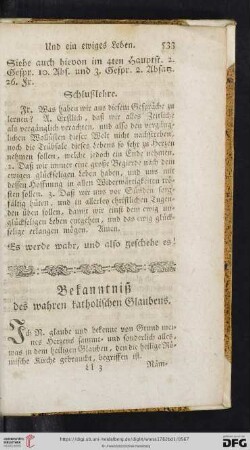 Bekanntniß des wahren katholischen Glaubens