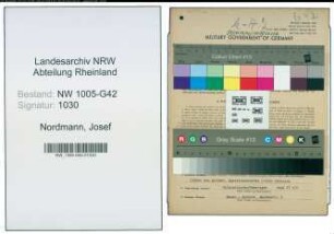 Entnazifizierung Josef Nordmann , geb. 20.08.1912 (Student)