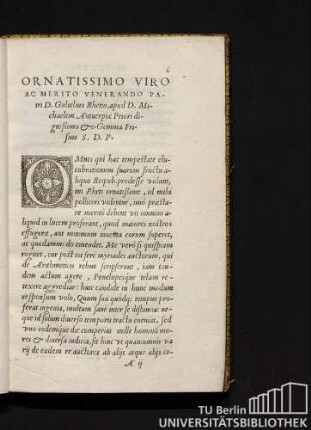 ORNATISSIMO VIRO