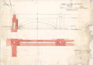 Voit, August von; München; Glaspalast - Auflage der Säulenfüße (Grundriss, Schnitt)