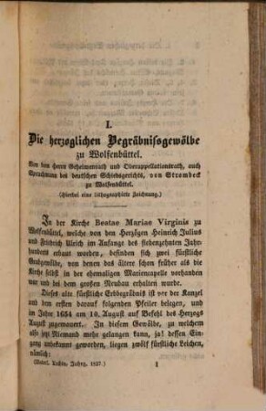 Vaterländisches Archiv des Historischen Vereins für Niedersachsen. 1837