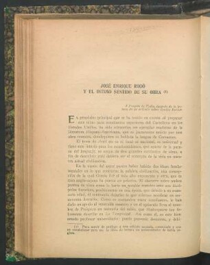 José Enrique Rodó y el intimo sentido de su obra