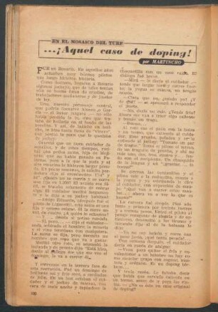 ¡Aquel caso de doping! : En el mosaico del turf