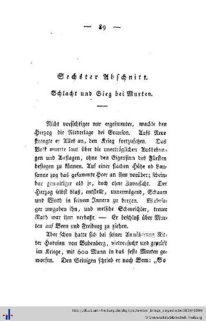 VI. Schlacht und Sieg bei Murten.