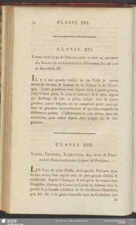Classe XVII. Vases, Patères, Tablettes, &c, ornés de Peintures Encaustiques Grèques & Etrusques