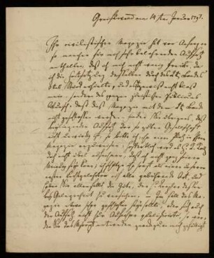 1: Brief von Emanuel Friedrich Hagemeister an Gustav Hugo, Greifswald, 14.1.1797