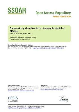 Escenarios y desafíos de la ciudadanía digital en México