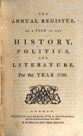 The annual register : world events .... 1798