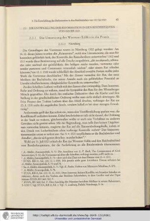 2.3. Die Entwicklung der Reformation in den Reichsstädten von 1521 bis 1523