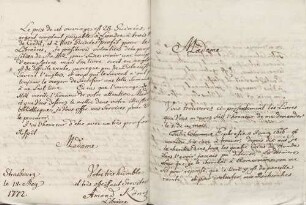 Amand König an Karoline Luise von Baden (Straßburg)