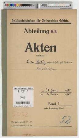 Fiebig, Luise, geb. 15.7.1898, Reinemachefrau
