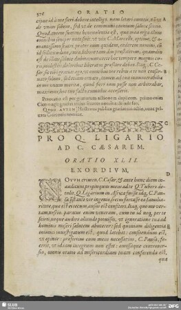 Pro Q. Ligario Ad C. Caesarem. Oratio XLII.