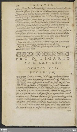 Pro Q. Ligario Ad C. Caesarem. Oratio XLII.
