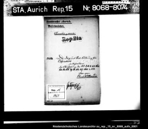 Die Ausführung der Deich- und Sielordnung hinsichtlich der Feststellung des Höhennivellements: Ämter Wittmund und Friedeburg
