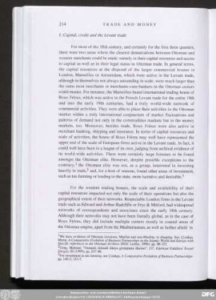 I. Capital, credit and the Levant trade