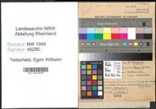 Entnazifizierung Egon Wilhelm Teitscheid , geb. 07.11.1912 (Arzt)