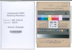 Entnazifizierung Elisabeth van Wersch , geb. 10.10.1862 ()
