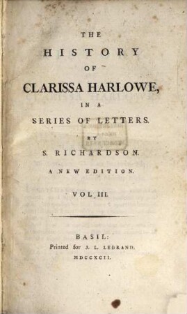 The history of Clarissa Harlowe : in a series of letters, 3