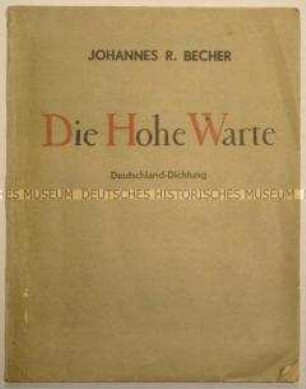 Gedichtband Die hohe Warte von Johannes R. Becher