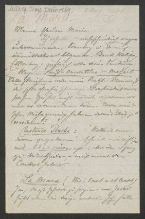 Brief an Marie von Bülow : 03.08.1896