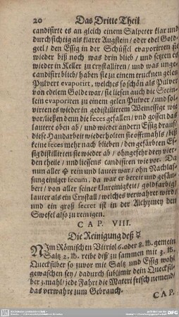 CAP. VIII. Die Reinigung deß [.].