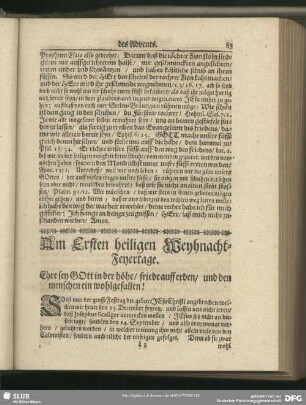 Am Ersten heiligen Weyhnacht-Feyertage