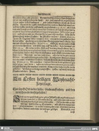 Am Ersten heiligen Weyhnacht-Feyertage