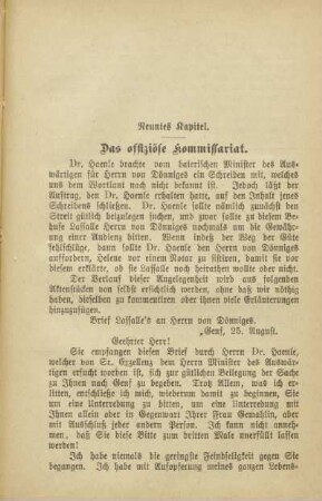Neuntes Kapitel. Das offiziöse Kommissariat