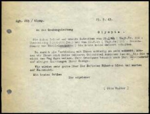 O. Walter an Grabungsleitung Olympia
