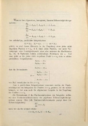 Über die Fundamentaldeterminanten der allgemeinen, homogenen, linearen Differentialgleichungssysteme ...