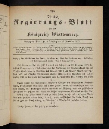 245-262, Nr. 27, 17. November 1874