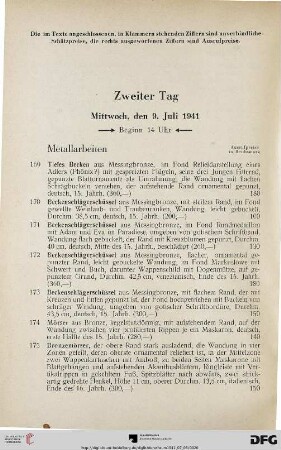 Metallarbeiten (Nr. 169-185)
