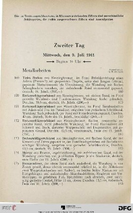Metallarbeiten (Nr. 169-185)