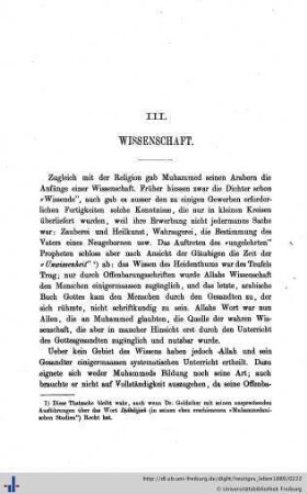 III. Wissenschaft.