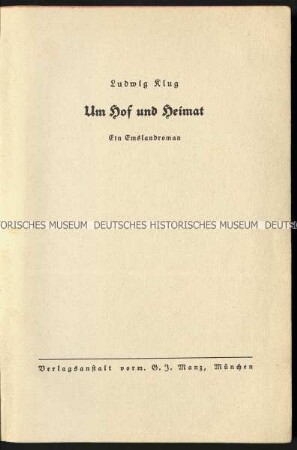 Roman über das Emsland von Ludwig Klug