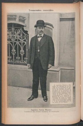 Ingeniero Carlos Wauters, presidente del Centro Nacional de Ingenieros - [Retrato] : Transeúntes conocidos