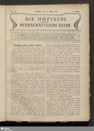 No. 12, 15. März 1910