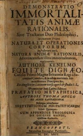 Demonstratio immortalitatis animae rationalis