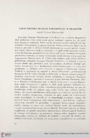 [1.]1951: Zarys historii muzeum narodowego w Krakowie