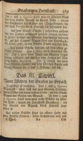 Das III. Capitel. Vom Wapen der Grafen zu Erpach