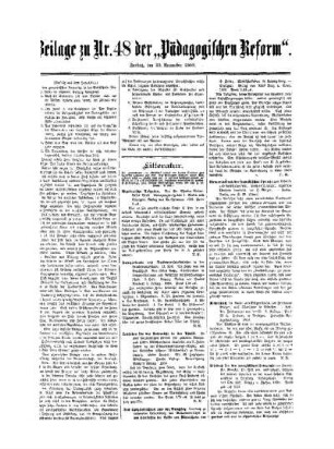 Litteratur : Beilage zu No. 48 der Pädagogischen Reform